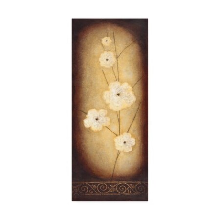 Trademark Fine Art Pablo Esteban 'Large White Flowers In Circle ' Canvas Art, 8x19 ALI46176-C819GG